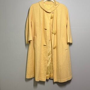 Chic Cream Textured Coat with Statement Buttons